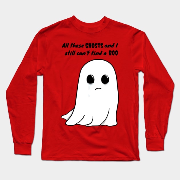 Ghost Dad Joke Halloween Shirt Long Sleeve T-Shirt by JunaeBenne